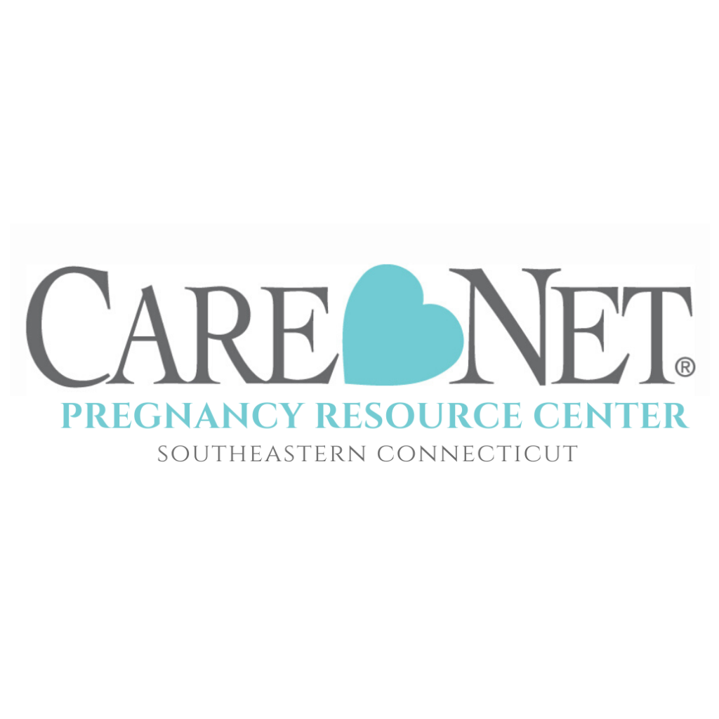 Care Net logo: Blue heart on its side positioned between 'Care' and 'Net', symbolizing compassion and support provided by Care Net
